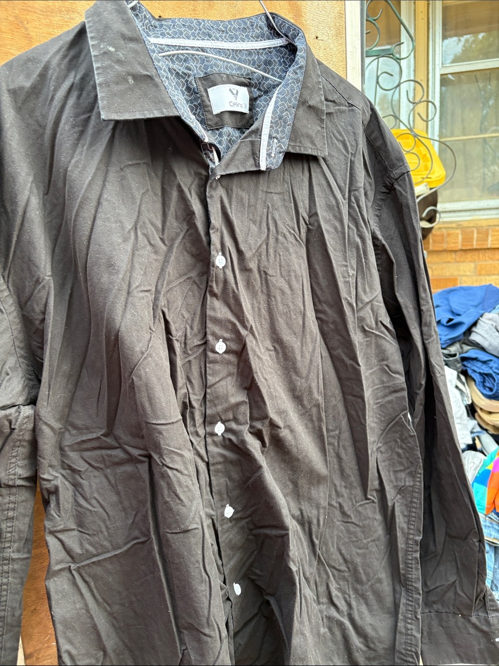 Men's Black Button-Up Shirt Jacket